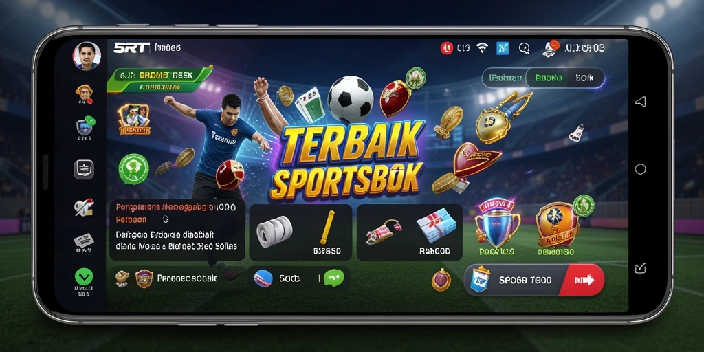 Screenshot utama 5RT menampilkan tampilan taruhan olahraga yang menarik.