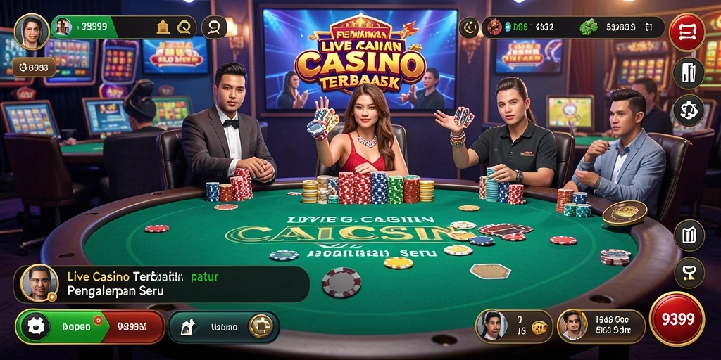 Tampilan gameplay Live Casino yang menegangkan dan interaktif.