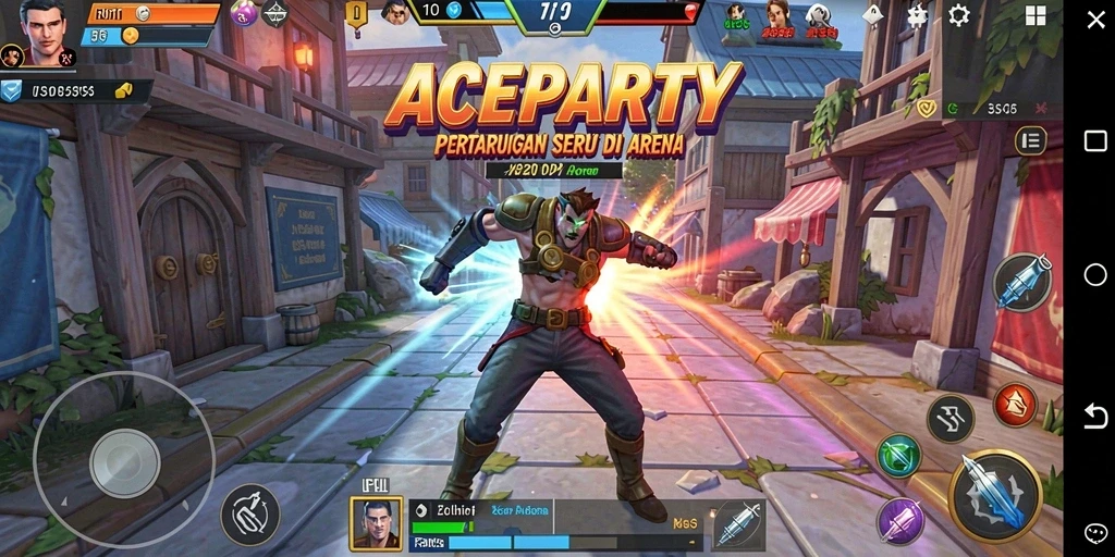 Tangkapan layar gameplay pertarungan seru di ACEPARTY.
