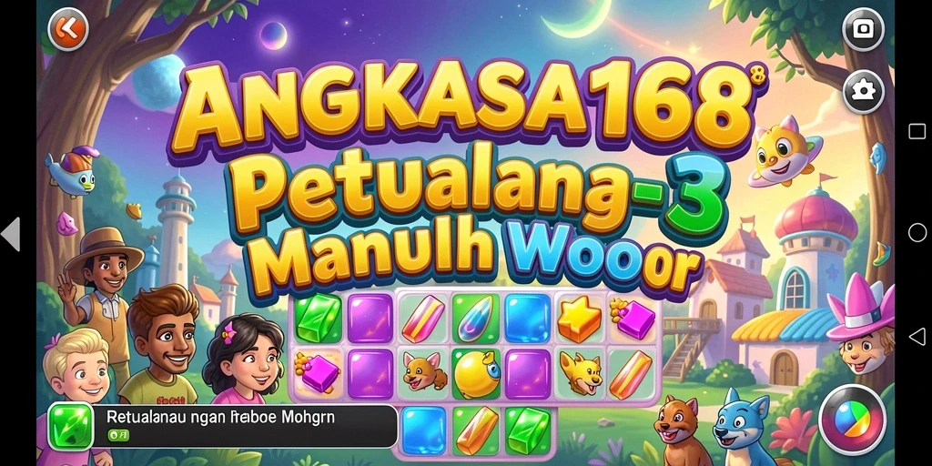 Tampilan gameplay menarik dari ANGKASA168 dengan kombinasi warna cerah.