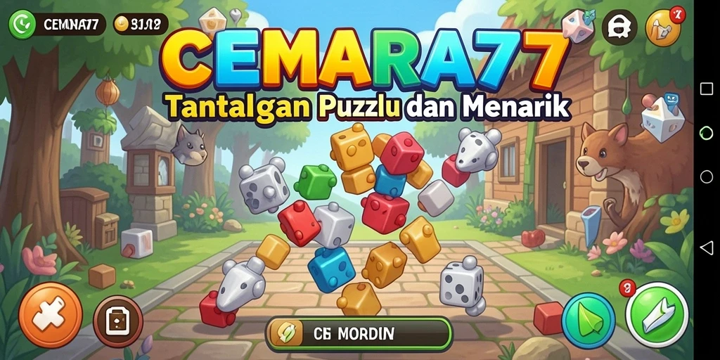 Tampilan gameplay CEMARA77 dengan teka-teki yang menarik.