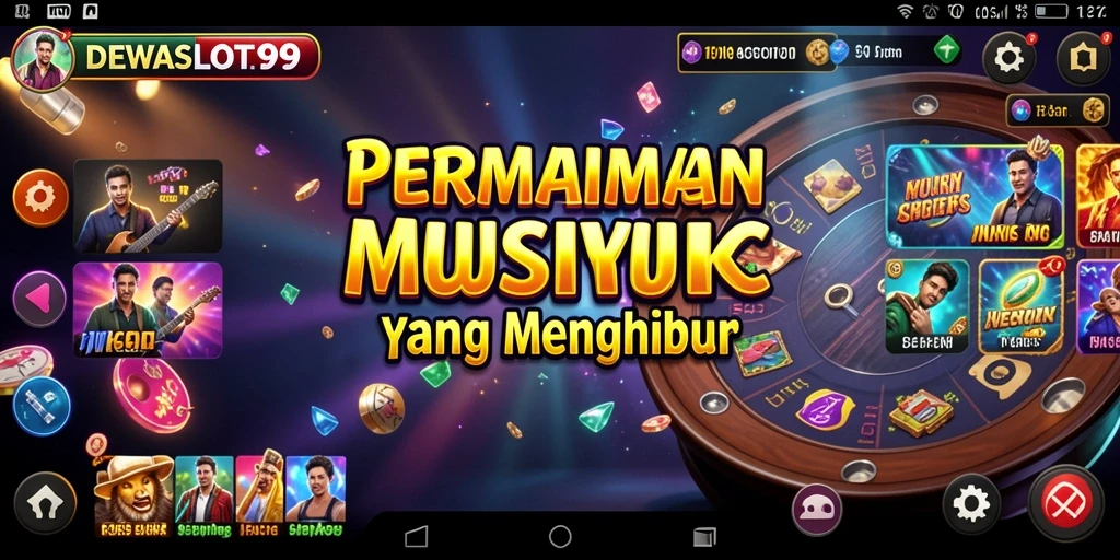 Tampilan gameplay menarik dari DEWASLOT99 yang menampilkan musik dan tantangan interaktif.