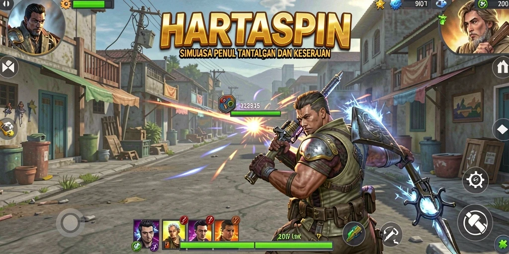 Tampilan gameplay HARTASPIN yang realistis dan menantang.