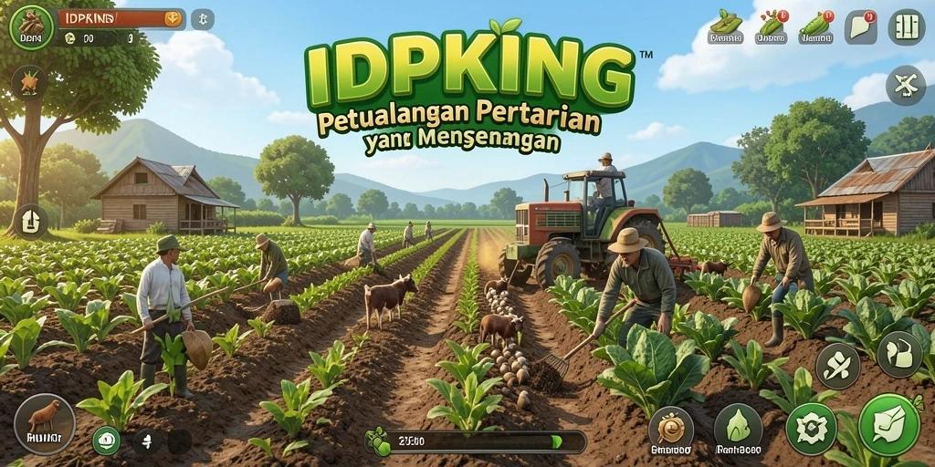 Tampilan gameplay pertanian yang seru dan menarik di IDPKING.
