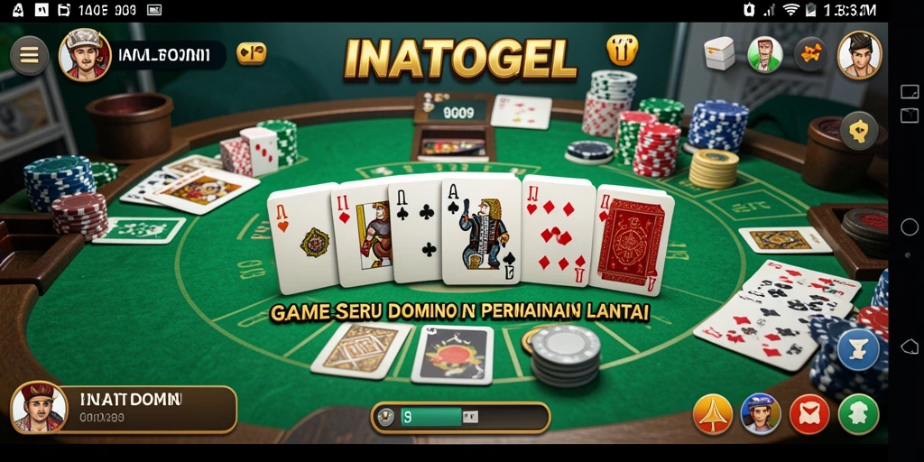Screenshot gameplay Domino dari INATOGEL menunjukkan suasana permainan yang seru.