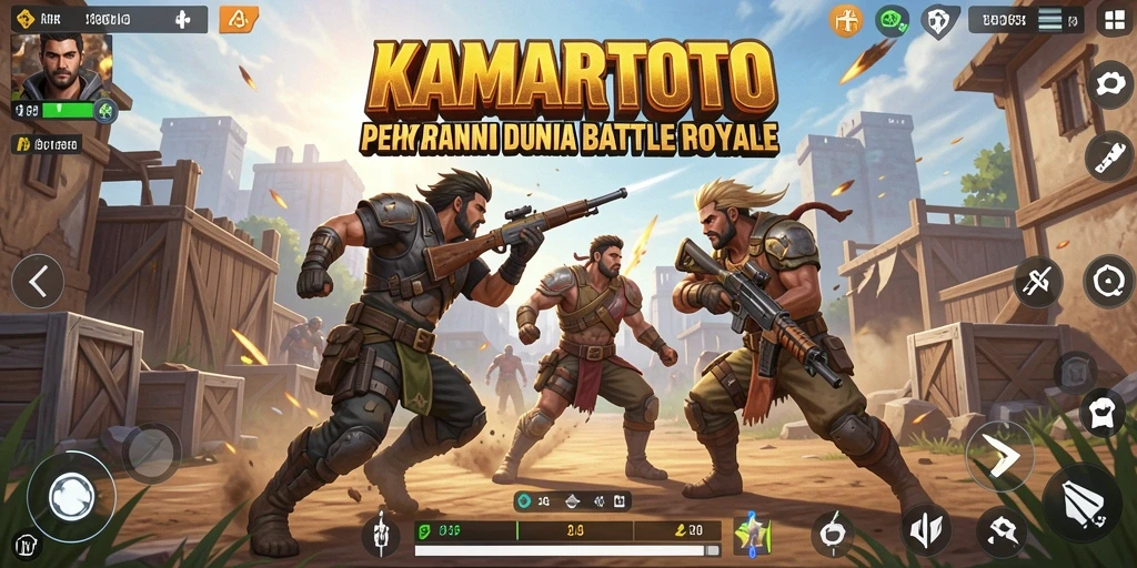 Screenshot KAMARTOTO menampilkan aksi seru dalam permainan Battle Royale.