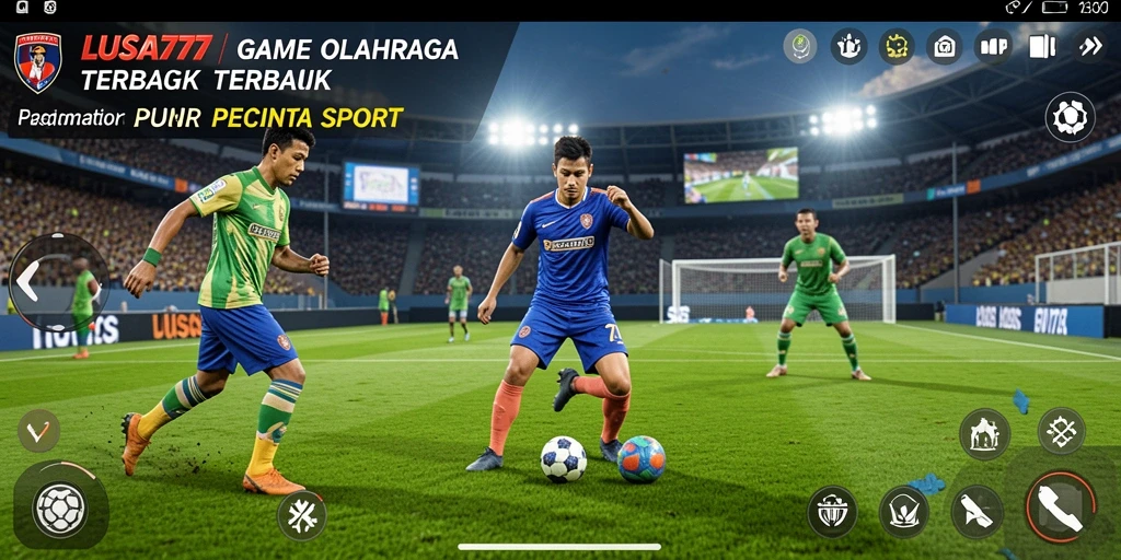 Tampilan layar utama LUSA777 dengan aksi olahraga yang mendebarkan.
