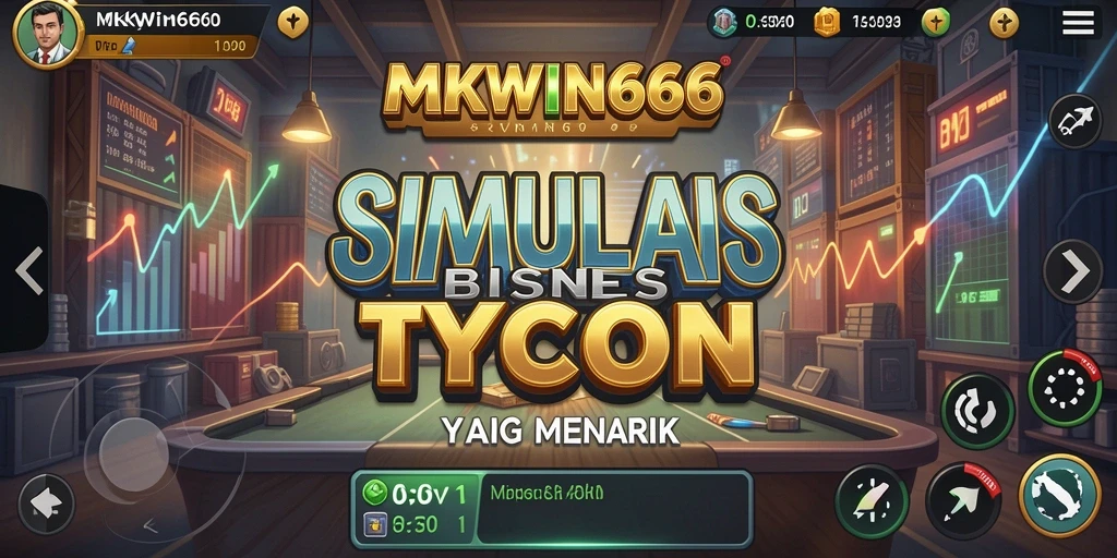 Screenshot gameplay MKWIN666 menunjukkan manajemen bisnis yang menarik.