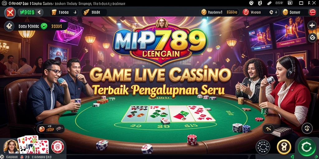 Screenshot gameplay MVP789 yang menampilkan dealer langsung dan suasana kasino nyata.