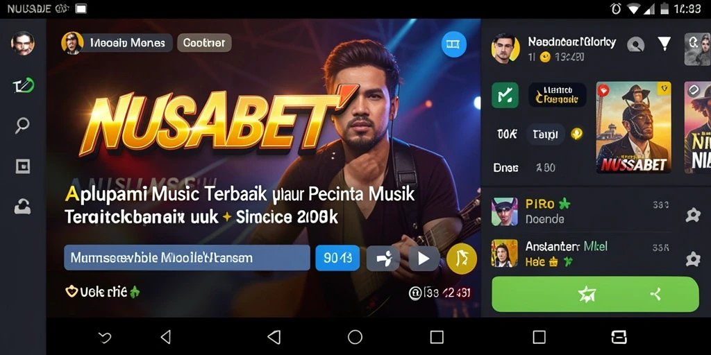Screenshot NUSABET menampilkan antarmuka aplikasi musik yang menarik dan intuitif.