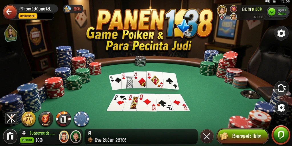 Tampilan gameplay Poker yang seru dan menarik di PANEN138.