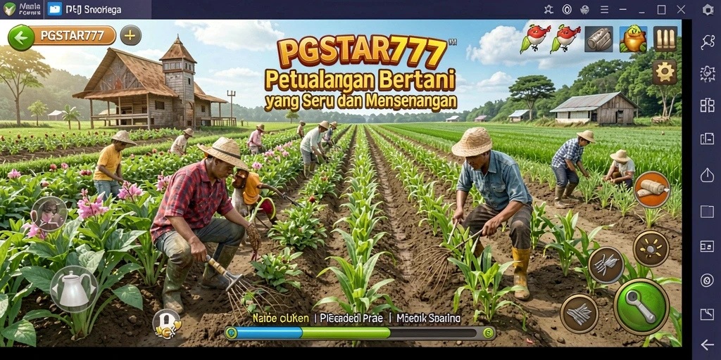 Tampilan menarik dari gameplay PGSTAR777 saat bertani di ladang.