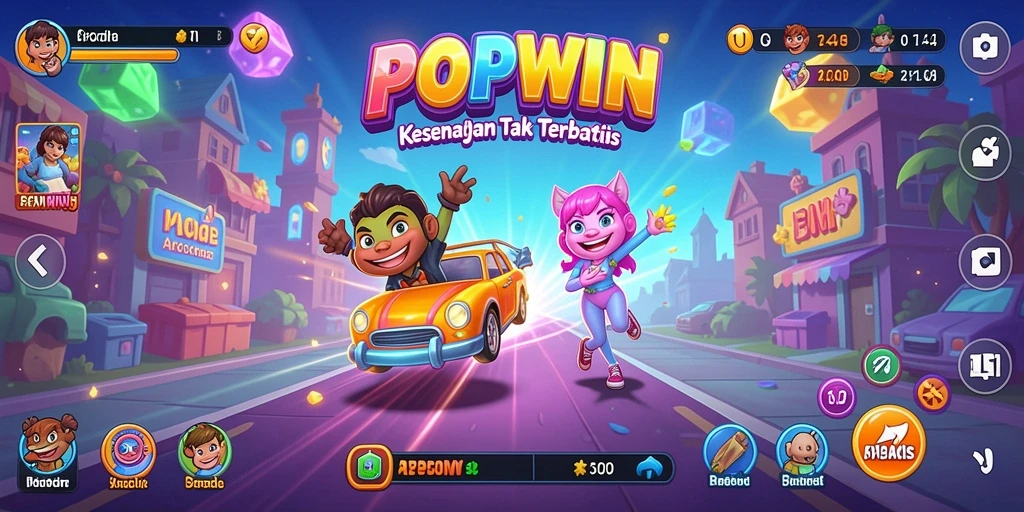 Tampilan gameplay menarik dari game POPWIN yang penuh warna.