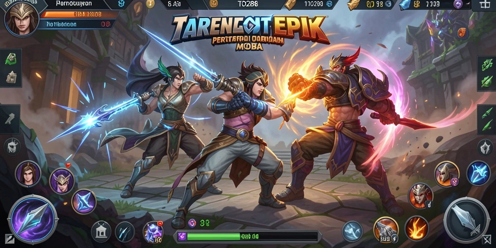 Tampilan gameplay seru di TO288 dalam mode MOBA.