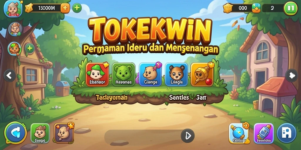 Screenshot gameplay TOKEKWIN menampilkan suasana santai dan menyenangkan.
