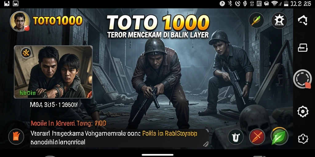 Screenshot gameplay menakutkan di TOTO1000 dengan suasana horor yang kental.