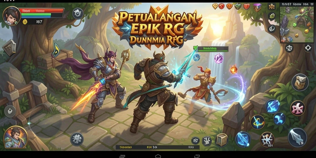 Menampilkan gameplay V87 dengan karakter dan pertempuran epik.