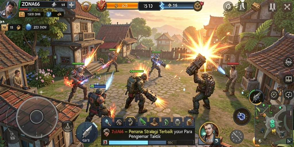 Tampilan gameplay ZONA66 yang menegangkan dan penuh strategi.